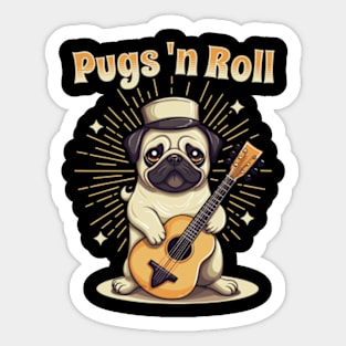 Pugs 'N Roll Sticker